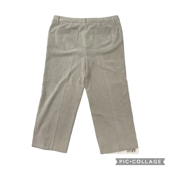 LUISA CERANO SMART Lightweight Corduroy Cord Wide LEG TROUSER OFFICE NWT 16